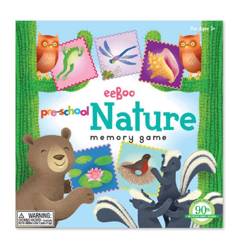 eeBoo 學齡前記憶遊戲 - Pre-School Nature Memory Game(大自然) - 桌遊/卡牌 - 紙 多色