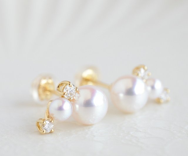 K18 アコヤ真珠ピアス Luxu Limit - ショップ JEWELRY and PEARL 