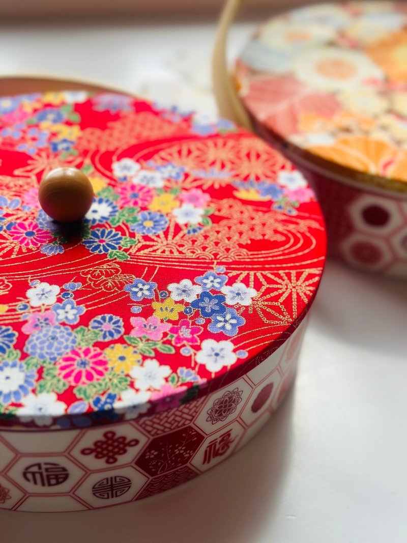 Chinese New Year Candy Box - ชั้นวาง/ตะกร้า - เครื่องลายคราม สีแดง