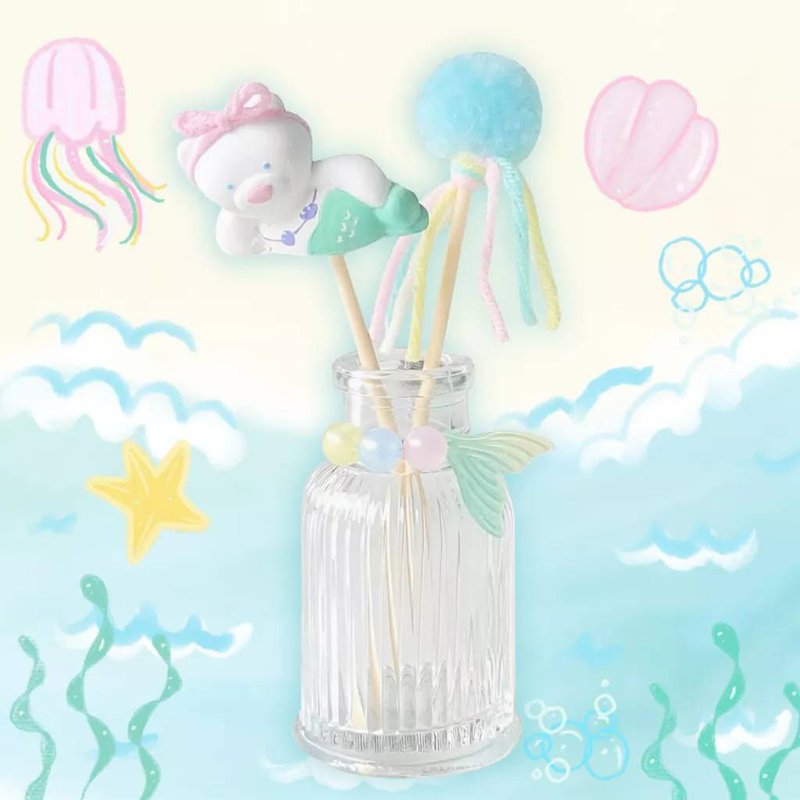 Fragrant stick model LITTLE BEARMAID with cute little mermaid stick - 香氛/精油/擴香 - 水泥 多色