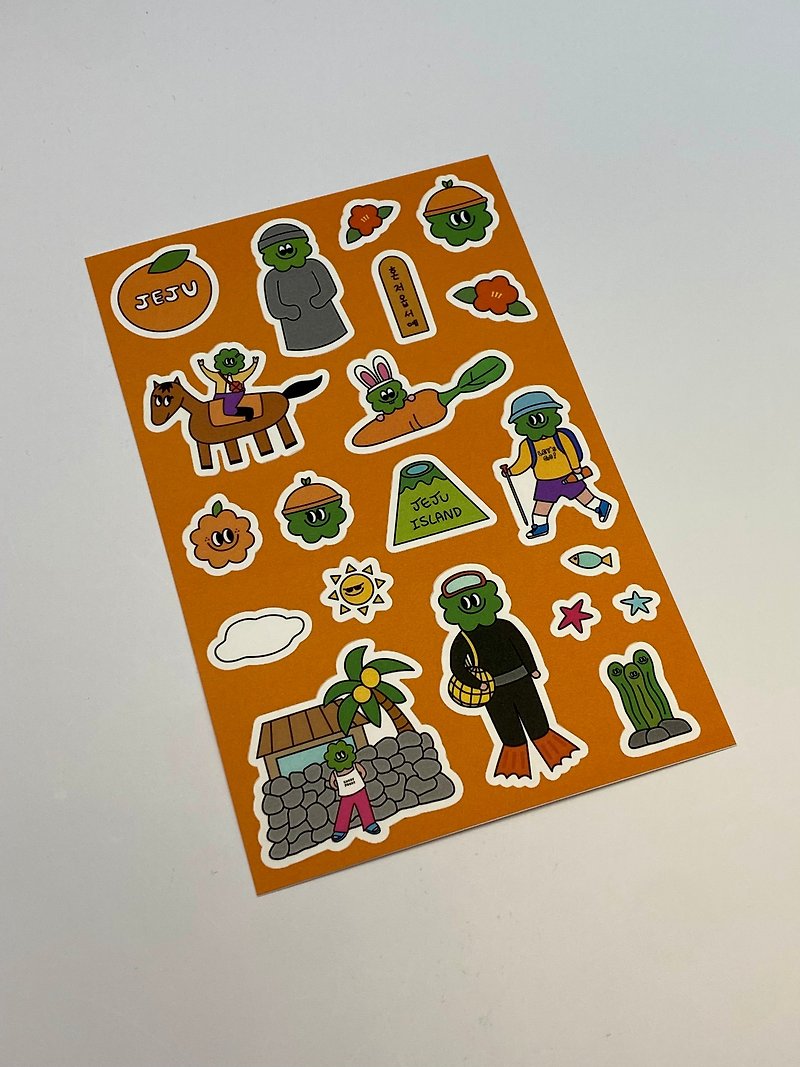 Jeju removable sticker - สติกเกอร์ - กระดาษ สีเขียว