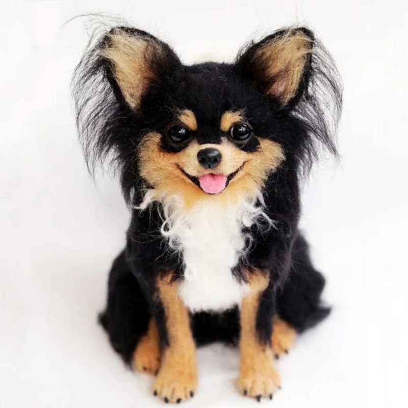 客制化逼真犬 羊毛氈 吉娃娃 寵物 娃娃 定制 手工 狗狗猫咪  129 - 貓/狗玩具 - 羊毛 多色