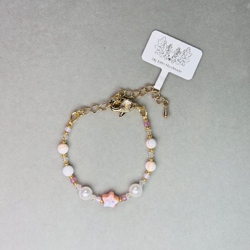 Austrian Swarovski crystal + pearl bracelet JW76H-001 - สร้อยข้อมือ - ไข่มุก หลากหลายสี