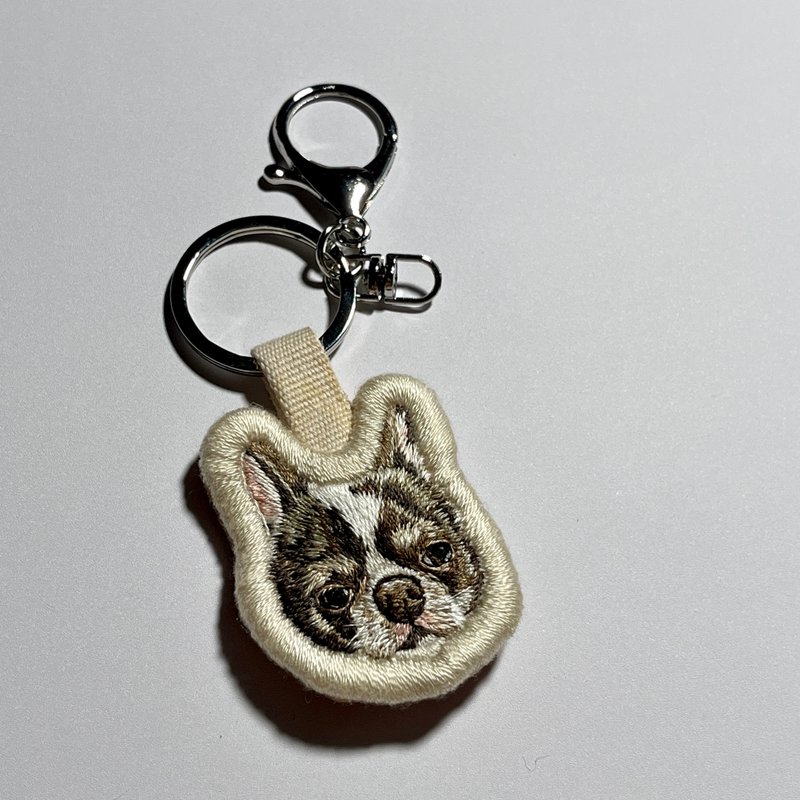 3cm real pet keychain with embroidered face - หมอน - งานปัก 