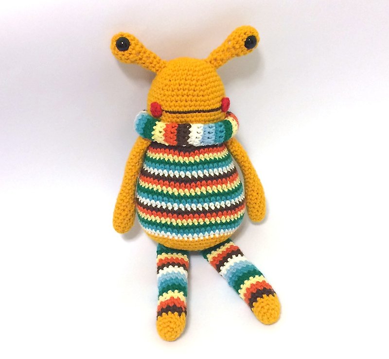 Aprilnana_Frog Monster Woolen Doll Cute Charm Knitted Doll - ตุ๊กตา - เส้นใยสังเคราะห์ สีส้ม