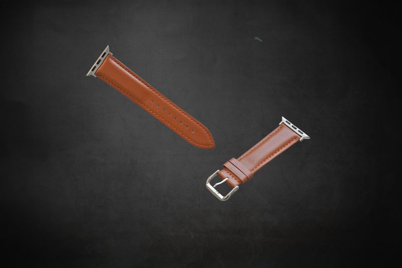 Apple watch strap (free buckle laser engraving) exclusive packaging for gift giving - สายนาฬิกา - หนังแท้ สีดำ