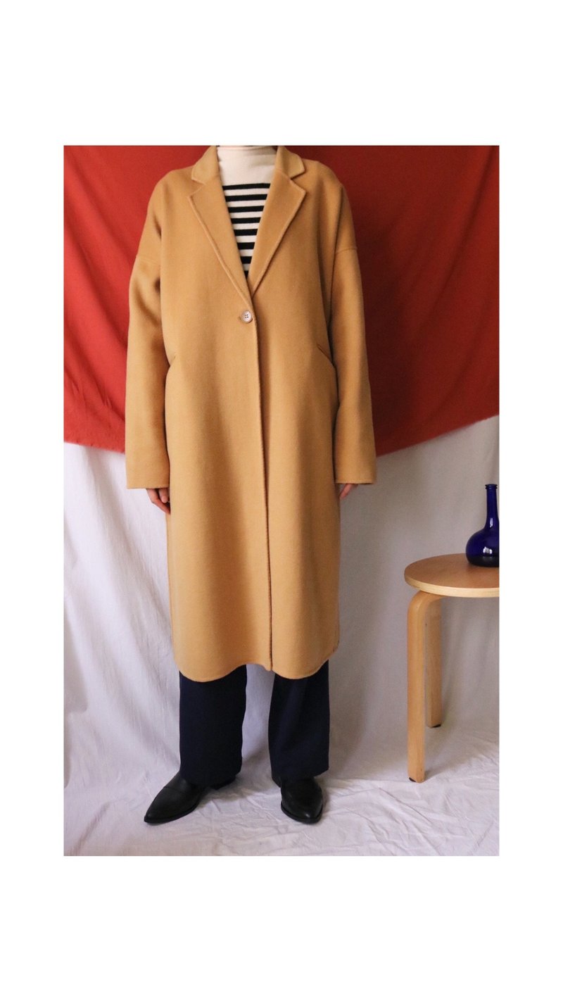 Héloïse Coat double-layer cashmere wool coat all handmade multicolor custom-made - เสื้อแจ็คเก็ต - ขนแกะ 