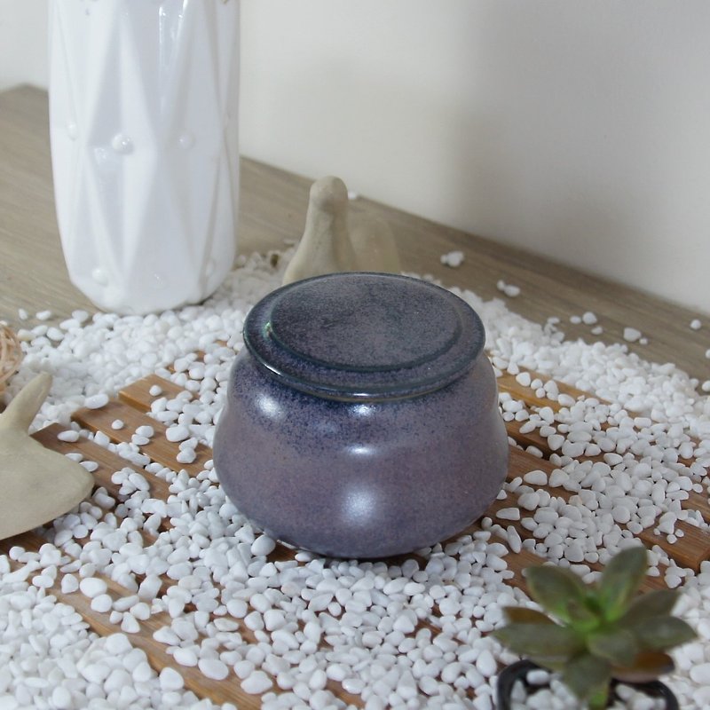 藍莓色茶倉,茶葉罐-容量約140ml - 茶具/茶杯 - 陶 紫色