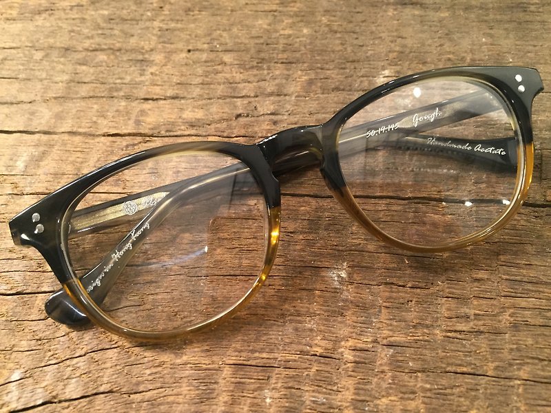 Absolute Vintage - 歌賦街(Gough Street) 梨型幼框板材眼鏡 - Green & Yellow 綠黃色 - 眼鏡/眼鏡框 - 塑膠 