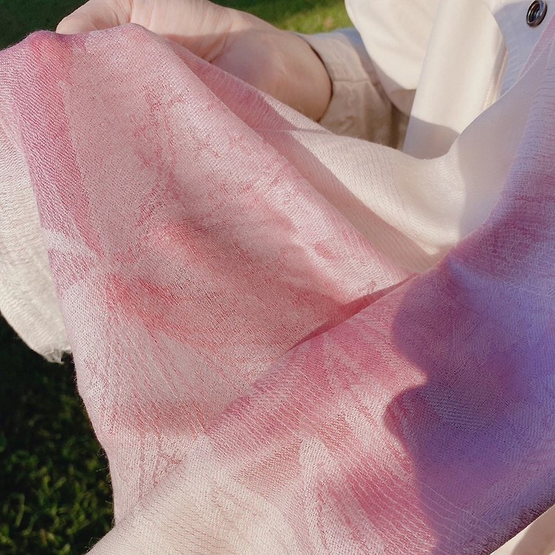 [Soft Fabric] Top 100% Cashmere Edelweiss Pattern Scarf - ผ้าพันคอถัก - ขนแกะ 