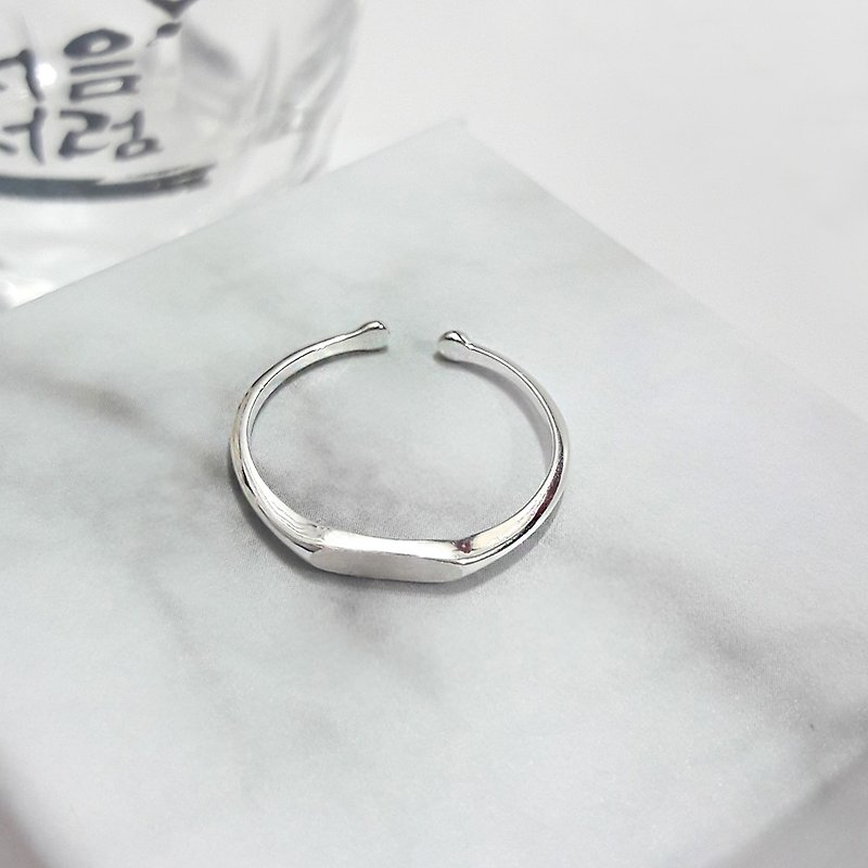 U section 925 sterling silver ring line ring tail ring activities around the neutral wear - แหวนทั่วไป - เงินแท้ สีเงิน