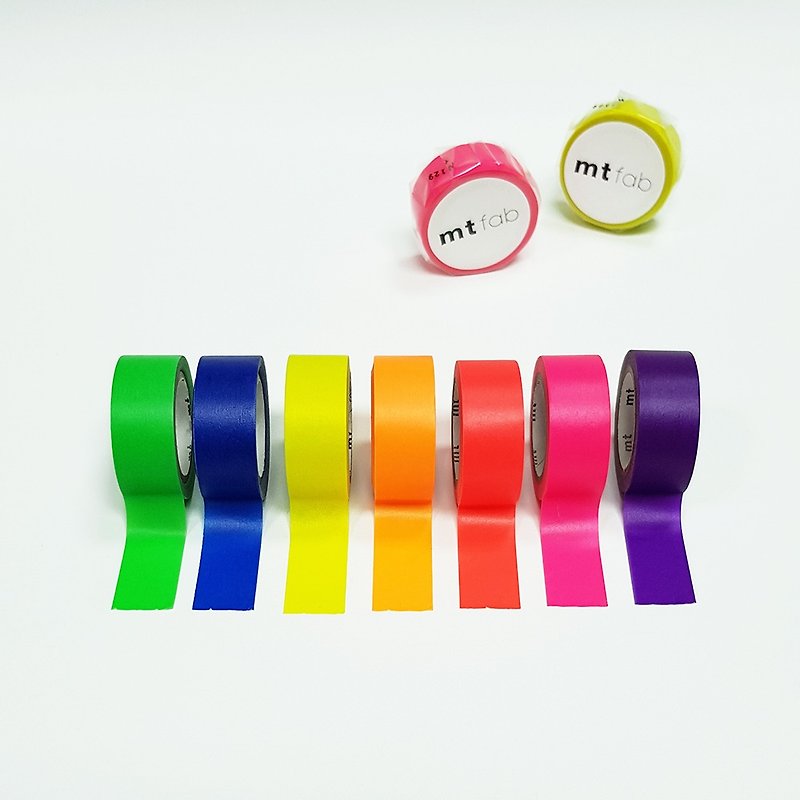 mt 和紙膠帶 fab 螢光系列 (7色組) - 紙膠帶 - 紙 多色