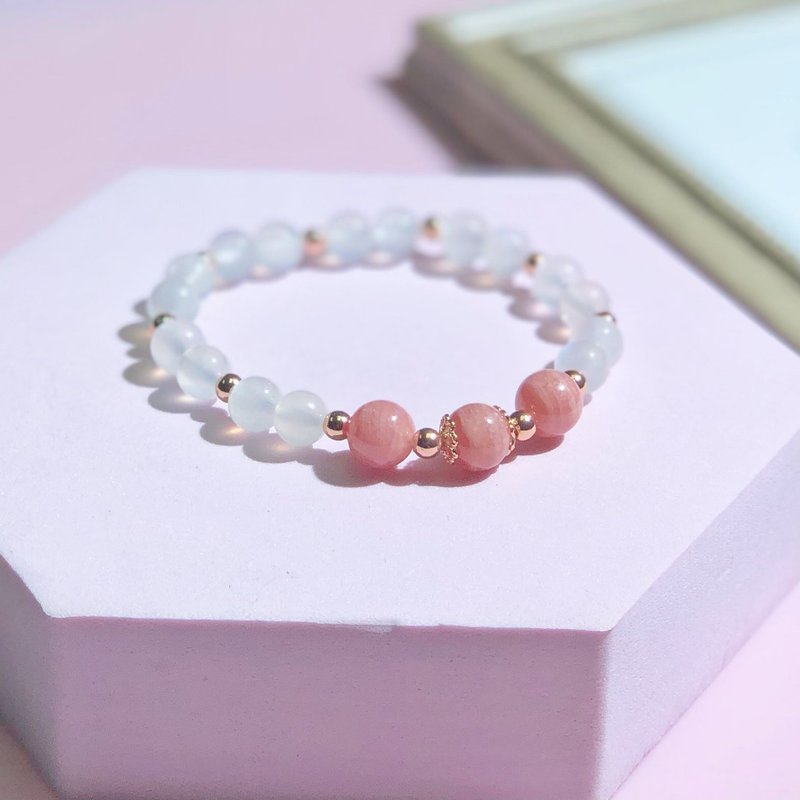 Natural Stone Crystal Bracelet - สร้อยข้อมือ - คริสตัล สีแดง