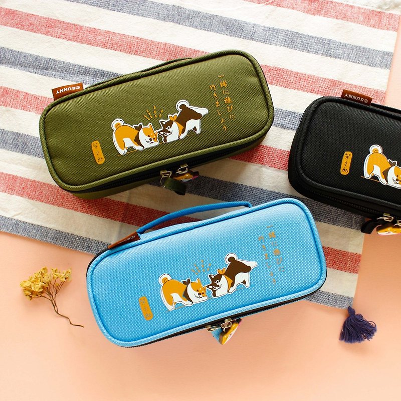 Shiba nosuke / flip-up storage pen case - Pencil Cases - Nylon 