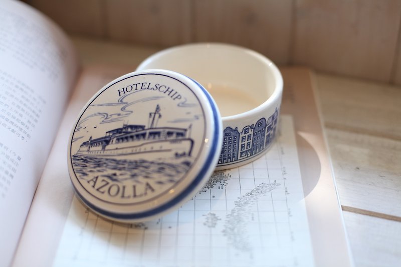 [Good day fetish] Dutch sailor sail water town capital box / hand-painted compartment / shooting props / home decorations - Items for Display - Pottery Multicolor