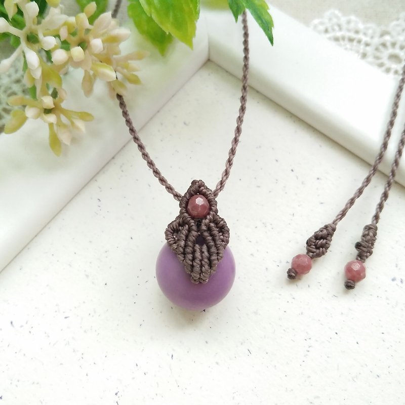 BUHO hand made. Peace. Violet X South American Brazilian Wax Necklace - Necklaces - Jade Purple
