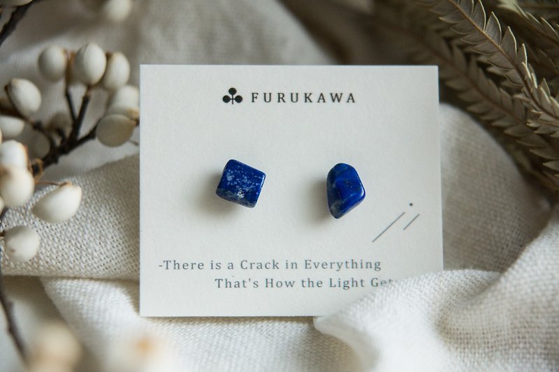 CRACK | Mineral earrings | EARRINGS - ต่างหู - หยก สีน้ำเงิน