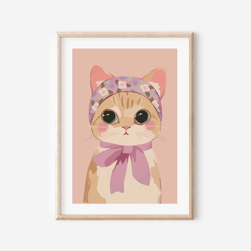 ヴィンテージ子猫 - デジタルダウンロード保育園ポスター - 似顔絵・イラスト・挿絵 - その他の素材 