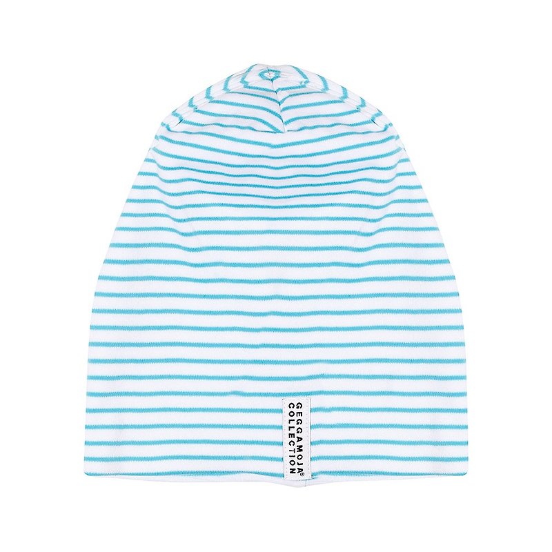 [Nordic children's clothing] Swedish organic cotton children's hat 5 to 6 years old blue stripe/white - Baby Hats & Headbands - Cotton & Hemp Blue
