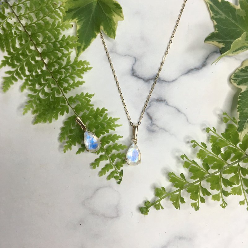 Handmade jewelry moonlight moonstone - Necklaces - Semi-Precious Stones Blue