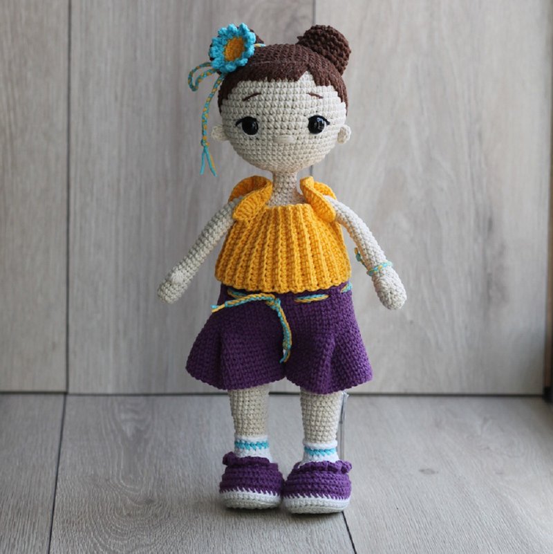 Crochet handmade doll with clothes, Crochet Girl Toy, Gift for girls - Kids' Toys - Other Materials Multicolor