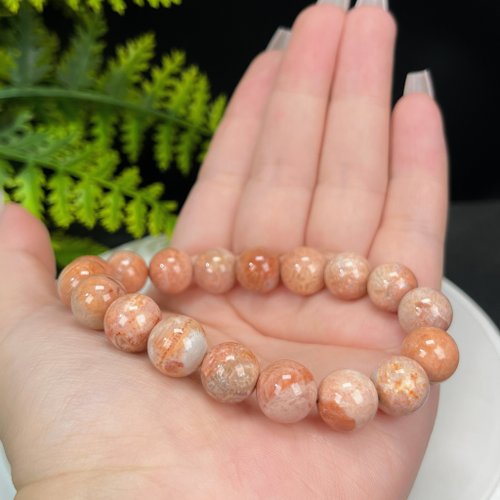 高品質の天然珊瑚翡翠ブレスレット、氷湿らせた高磁器、オレンジ