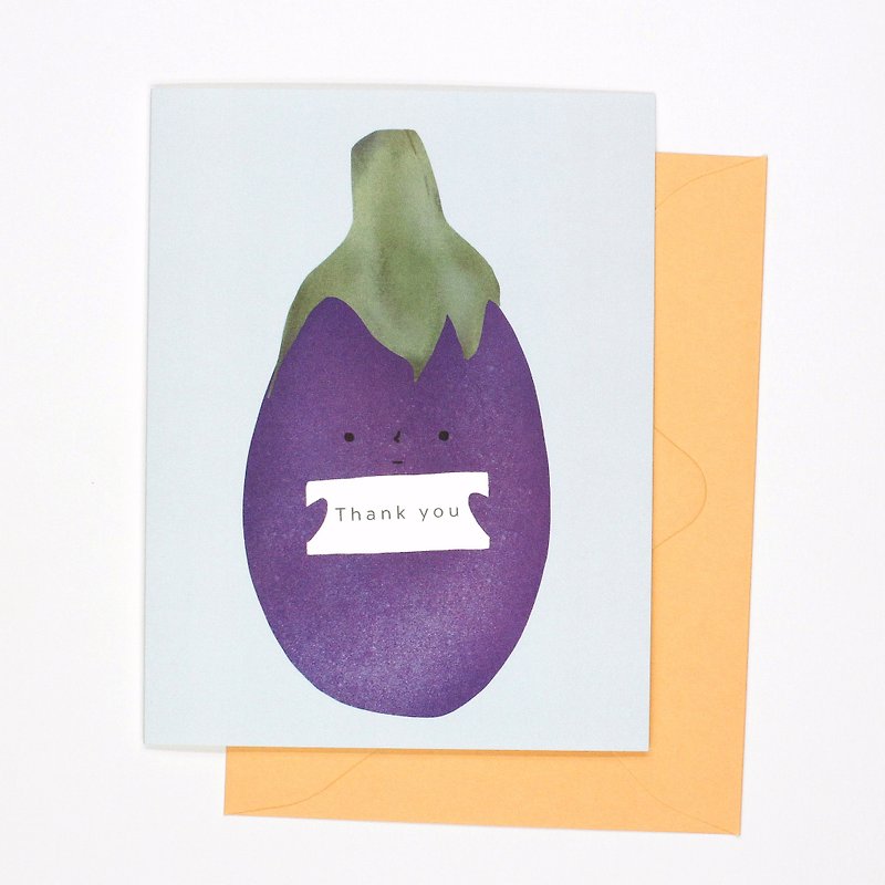 The Aubergines - Thank You Card - Cards & Postcards - Paper Purple