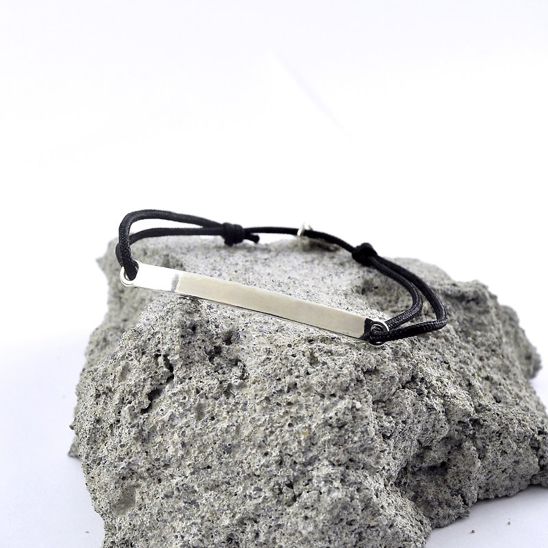 Sterling Silver Tag Size-adjustable Bracelet - สร้อยข้อมือ - เงินแท้ สีเงิน