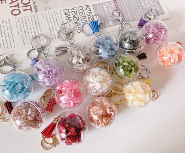 フラワーモチーフ ピンク キーホルダー フリップキーホルダー pixel flower – toumei