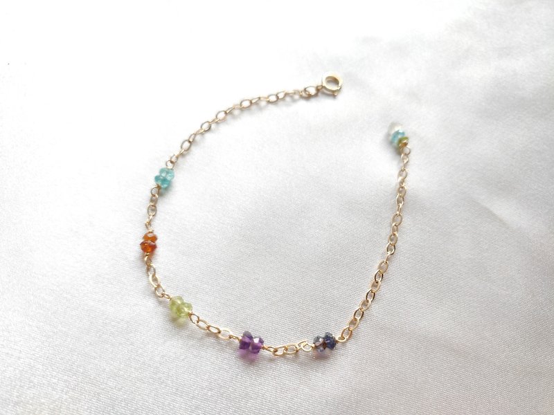 American Gold 14kgf Bracelet/Colorful Crystal - Bracelets - Crystal 