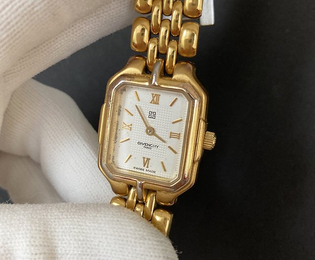 Sold out GIVENCHY Givenchy Gold Square Case Swiss White Embossed Dial Antique  Watch - Shop 1j-studio Women's Watches - Pinkoi