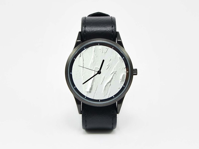 「イラストウォッチ」イラストXウォッチ - 「ロスト‧壁」 - 腕時計 - 金属 ホワイト