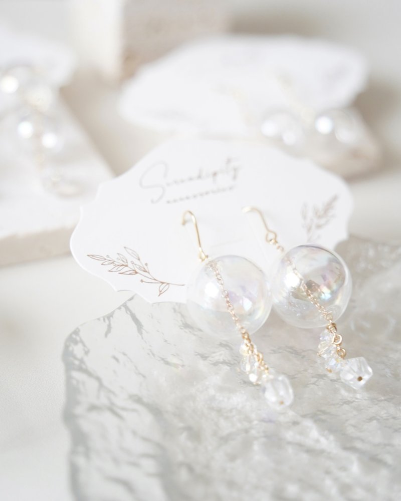 Bubble Glass Earrings - #04 - Earrings & Clip-ons - Glass Transparent