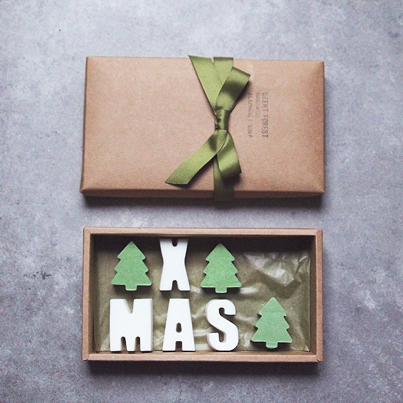 English alphabet handmade soap - 7pc gift box group Christmas tree - สบู่ - วัสดุอื่นๆ 