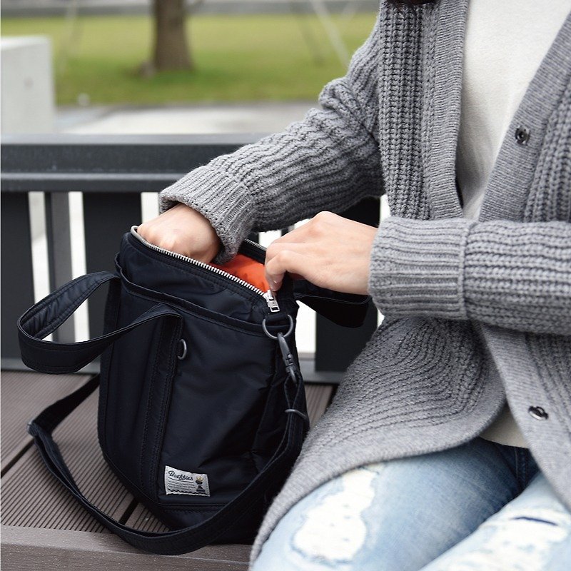 Boeffies Fantastic Soft Feel Classic Lightweight 2way Tote Bag-Wash Chain Black TOTE BAG - Messenger Bags & Sling Bags - Polyester Black
