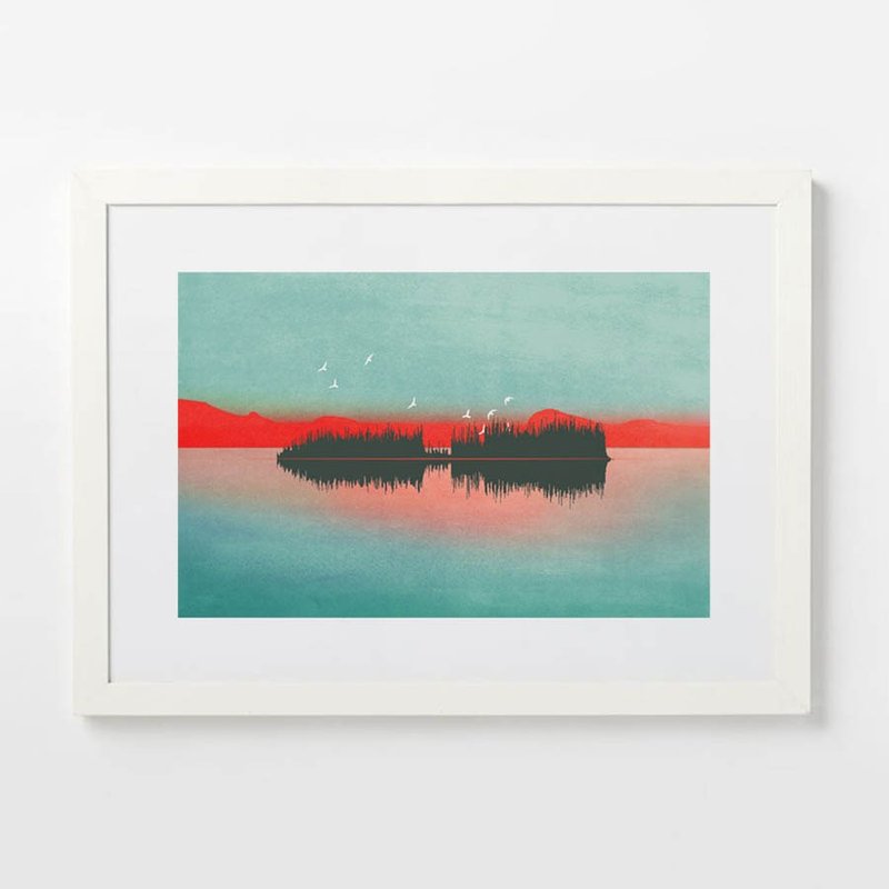 客製聲波藝術裝飾畫 聲音的風景 週年紀念 聖誕禮盒 - 海報/掛畫/掛布 - 紙 綠色