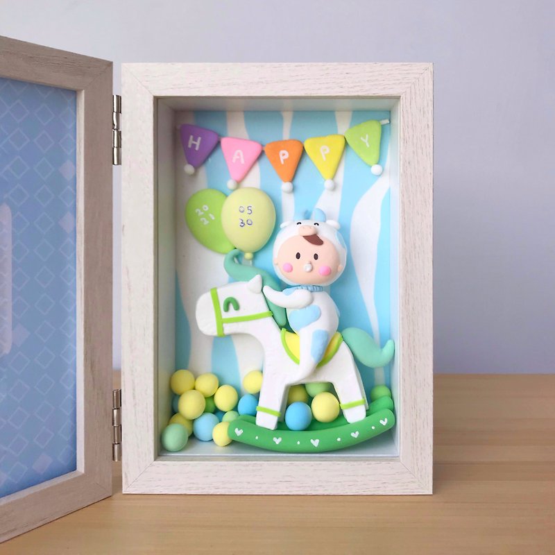 シヤン粘土フォトフレーム赤ちゃんの誕生日プレゼント満月1歳の男の子の女の子 - 似顔絵 - 粘土 多色
