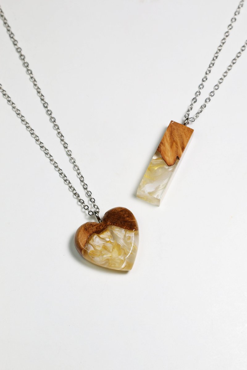 Jam - pa Necklace / Wonder burl wood collection - สร้อยคอ - ไม้ สีเหลือง