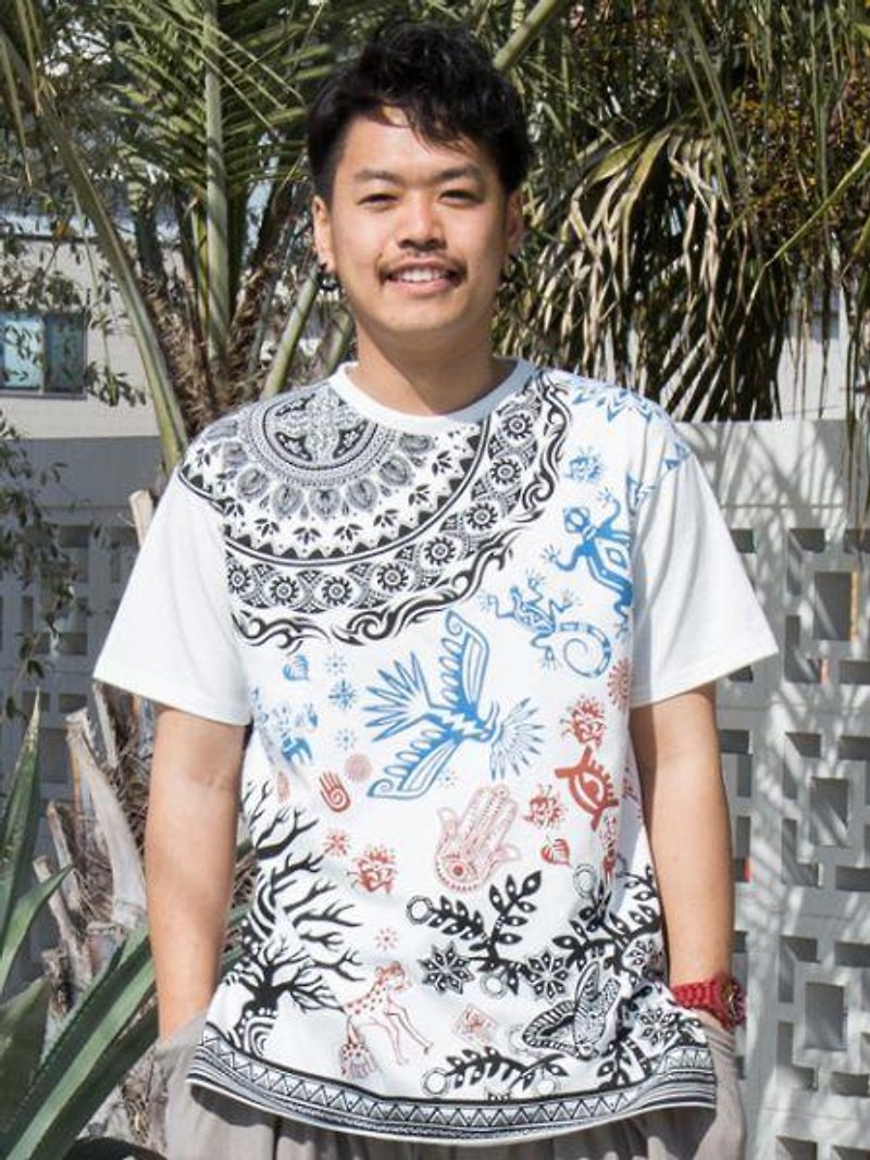 Ethnic Pattern Big Silhouette Men's T-Shirt - Men's T-Shirts & Tops - Other Materials 