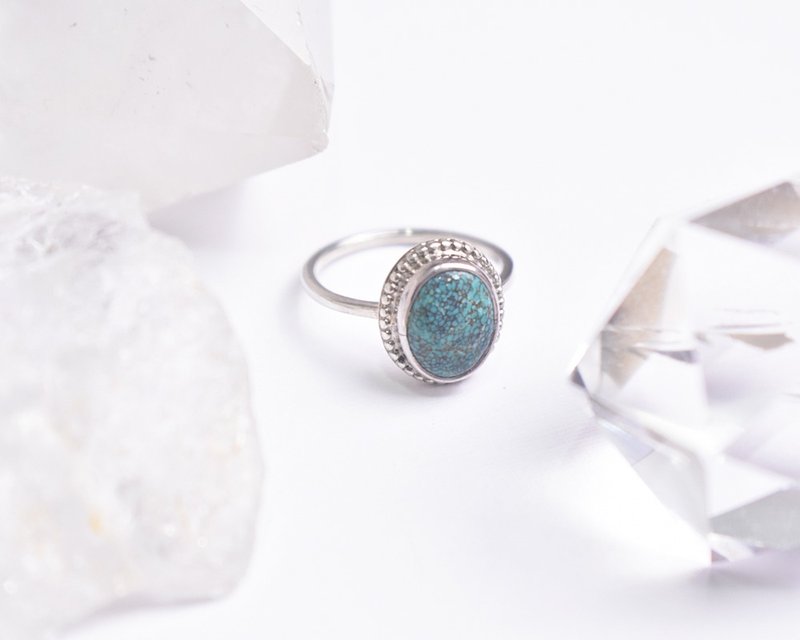 turquoise silver 925 ring gemstone ring - 戒指 - 寶石 藍色