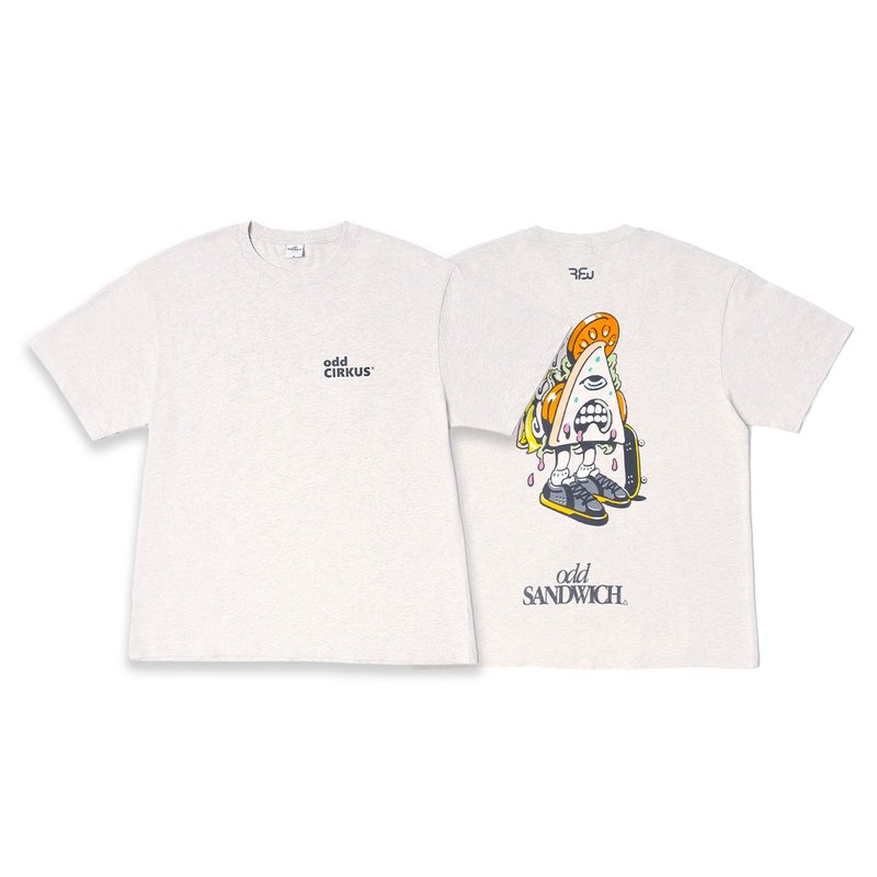 odd CIRKUS × RFW odd SANDWICH TSHIRT 圖像短Tee / 雪花白 - 女 T 恤 - 棉．麻 白色