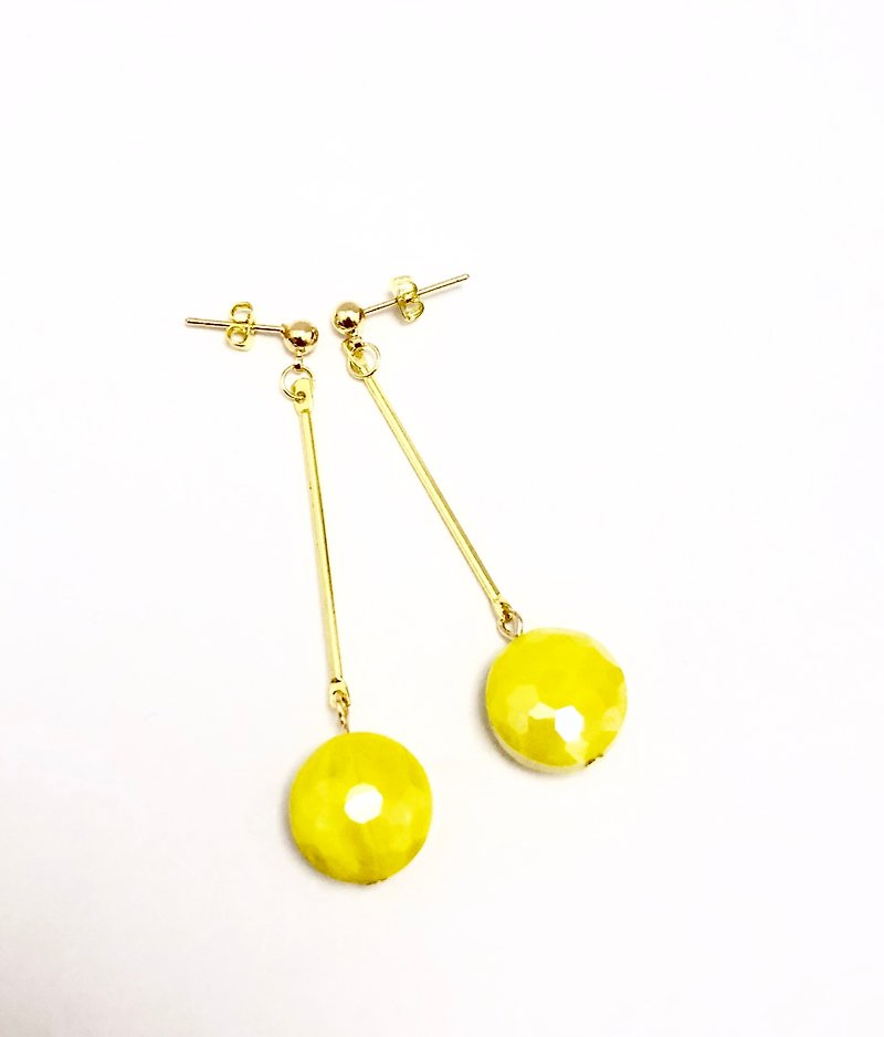 閃耀光芒耳環 - 耳環/耳夾 - 其他材質 黃色