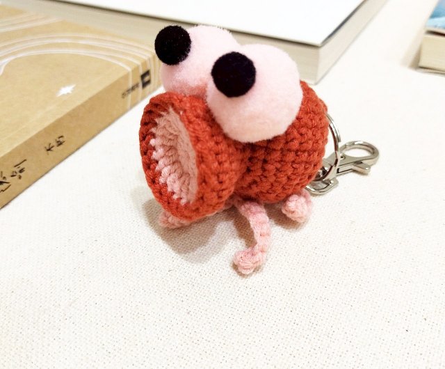 タコのチャーム編み込みキーホルダー、面白いチャーム、面白い