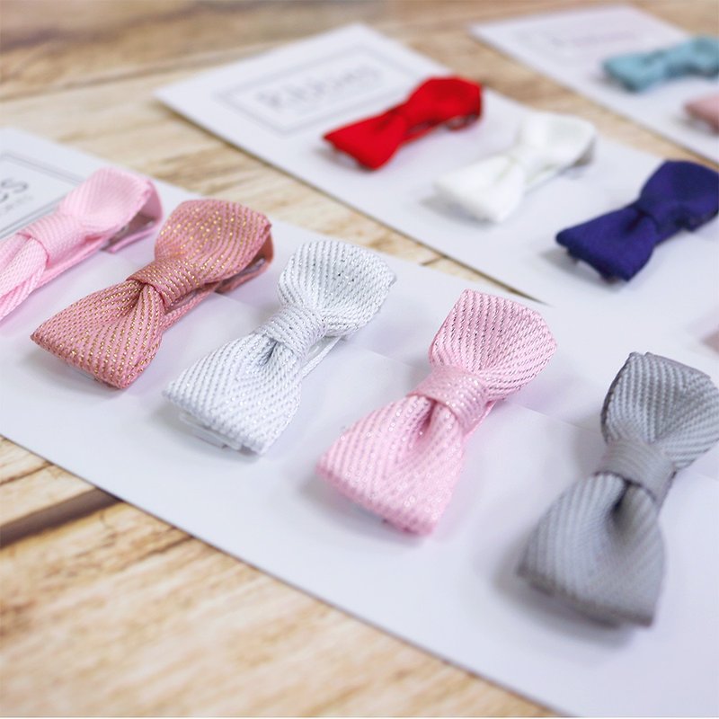 イギリス Ribbies シフォンリボンミニバレッタ 5個セット - シャイニーヘアアクセサリー - ヘアアクセサリー - ポリエステル 