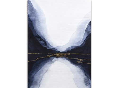 Nadya Ya Art Black Mountain Art Abstract Watercolor Original Painting Abstract Landscape