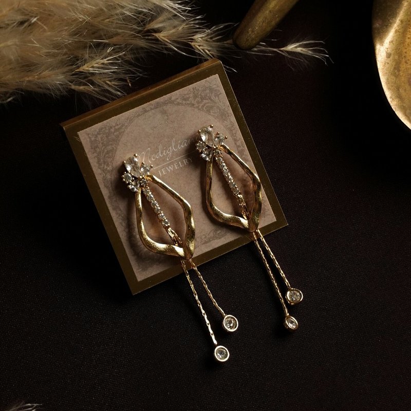 18KGP Eternal night earrings - Earrings & Clip-ons - Other Materials 