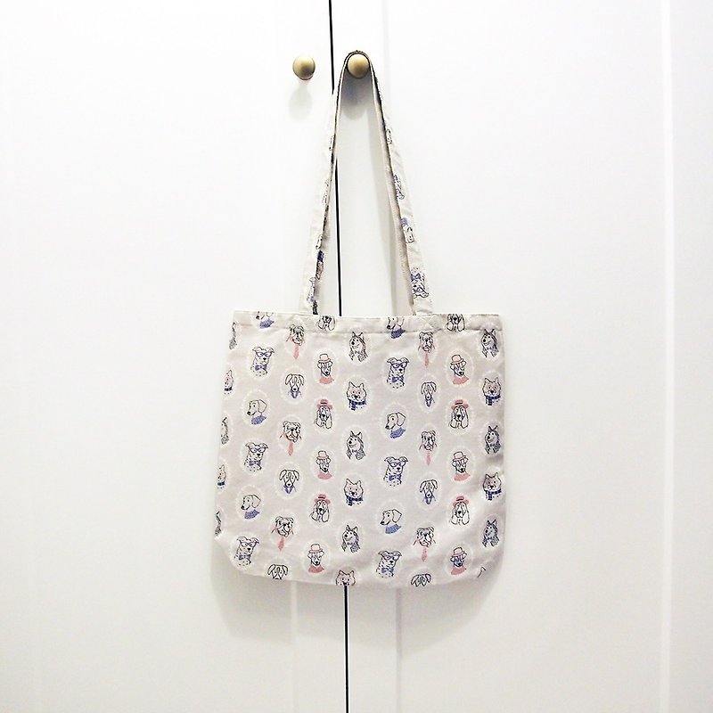 Eco Bag-Dog - Handbags & Totes - Cotton & Hemp Gray