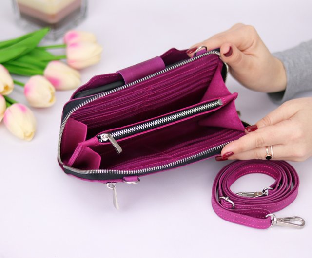 Small Leather Crossbody Bag Womens Shoulder Purse Phone Bag with