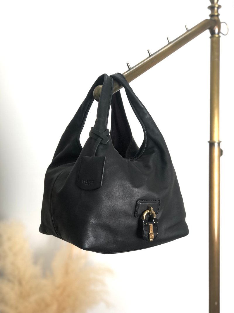 【 日本直送　名牌中古包 】LOEWE ロエベ カリエPM ハンドバッグ ブラック カデナモチーフ ナッパレザー ミニバッグ vintage 3b6srk - 手提包/手提袋 - 真皮 黑色