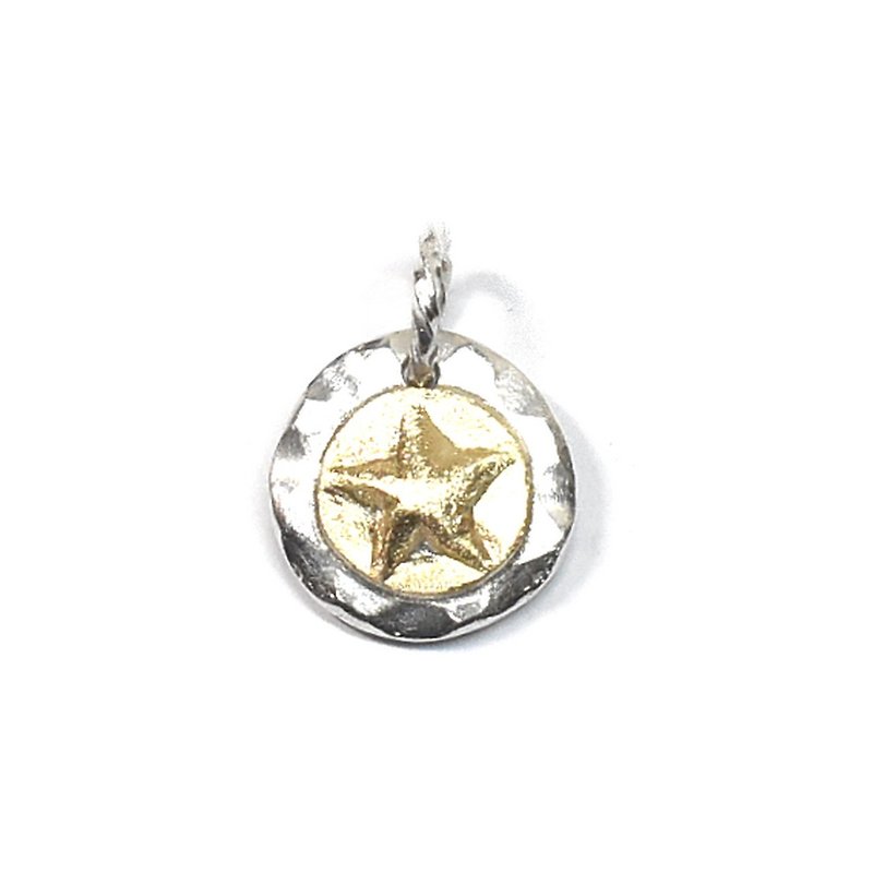 K18 Gold Star Gold Pendant Top - Necklaces - Silver Gold